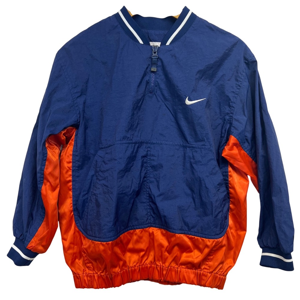 Nike Kids Youth  M Pullover Windbreaker Jacket Colorblock Varsity Collar VTG 90s